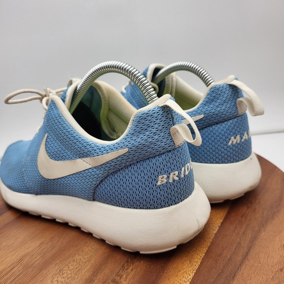 Nike  Roshe Run ID Running‎ Shoes Womens Sz 9.5 Blue Sneakers Brides Maid - Picture 9 of 15